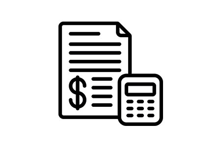 Bookkeeping Icon - Paper and calculator